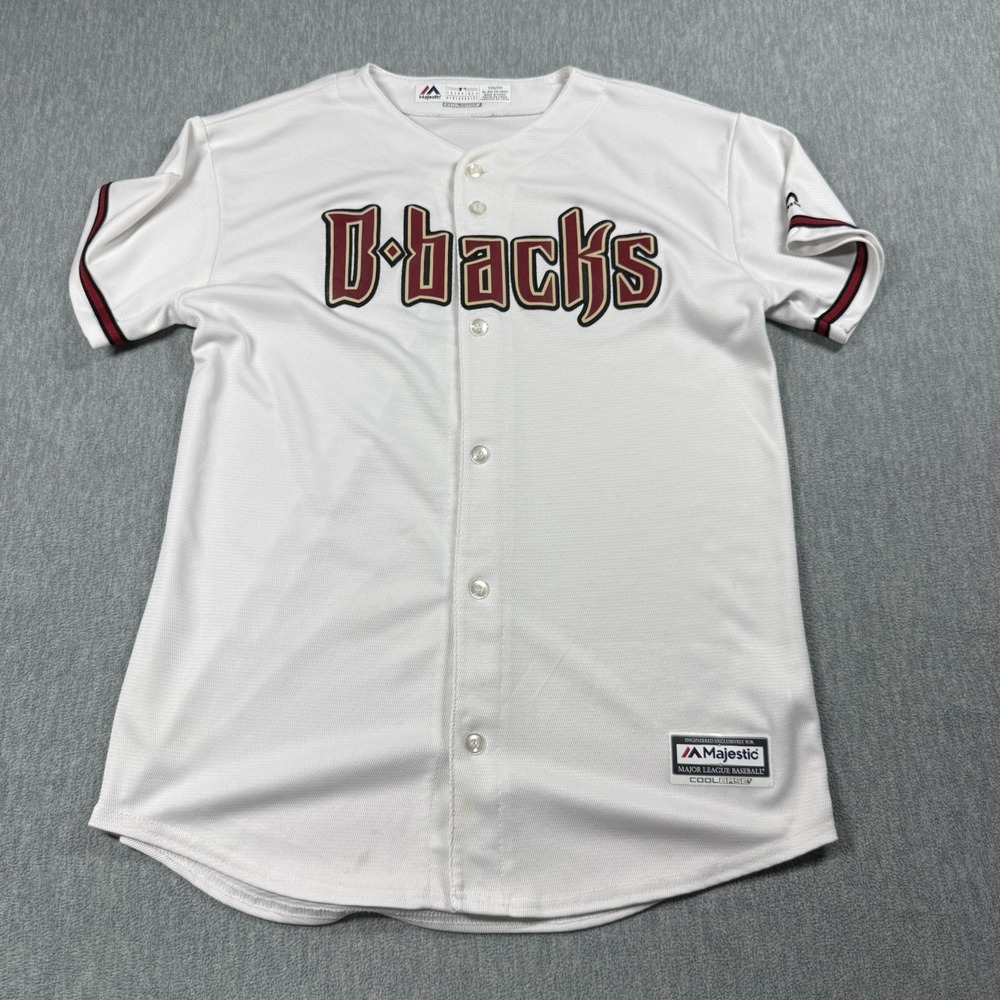 Majestic Jersey Youth XL White Arizona Diamondbacks MLB Cool Base Button Front